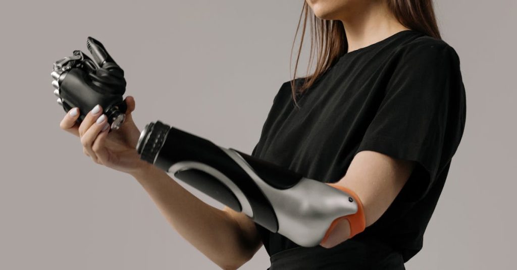 Woman in Black T-shirt Holding Black and White Leather Gloves